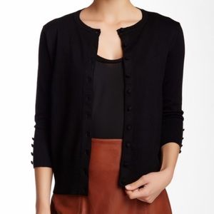 Grace Women Black Cardigan w/ Button Detail Sz 1X